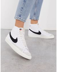 Nike Высокие Сникерсы Blazer Mid '77 В Цвете White Black & Sail - White. Размер 7 (также В 9). - Белый