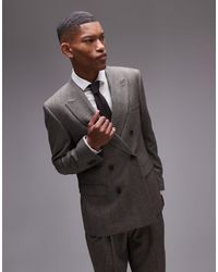 TOPMAN - Premiumn Relaxed Wool Mix Striped Herringbone Jacket - Lyst