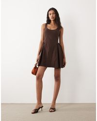 ASOS - Bengaline Scoop Neck Structured Flippy Mini Dress - Lyst