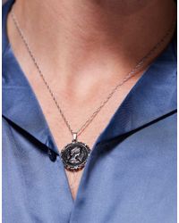 ASOS - Collar De Cadena Con Colgante Redondo De Estilo Soberano De Acero Inoxidable Resistente Al Agua De - Lyst