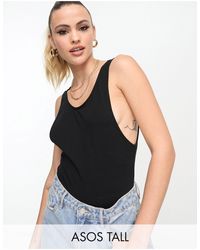 ASOS - Asos Design Tall Scoop Back Bodysuit With Drop Arm Hole - Lyst
