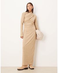 ASOS - Ribbed Drape Maxi Dress - Lyst