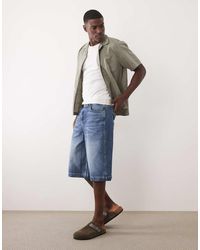 ASOS - Longer Length Denim Jorts - Lyst