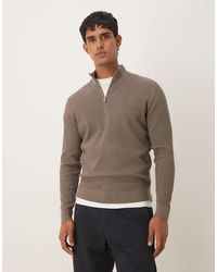 Mango - Cotton Mix Ribbed Quarter Zip - Lyst