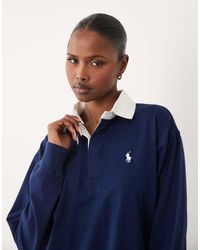 Polo Ralph Lauren - Contrast Collar Oversize Fit Rugby Top - Lyst