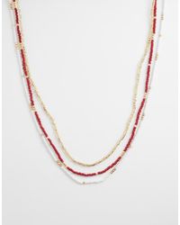 Accessorize - Skinny Beaded Necklace - Lyst