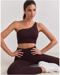 Aim'n - Cacao Ribbed Seamless One Shoulder Bra - Lyst