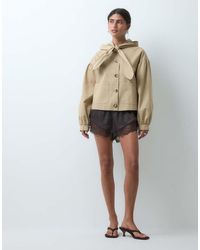 Miss Selfridge - Short Mac With Tie Neck Detail - Lyst