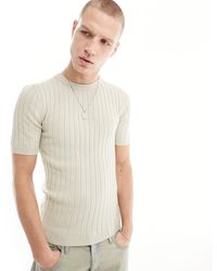 ASOS - Muscle Fit Knitted Rib T-shirt - Lyst