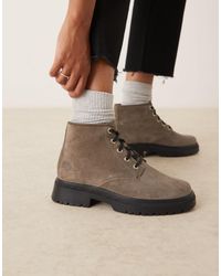 Timberland - Bottines mi-montantes à lacets en daim - moyen - Lyst