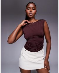 ASOS - Boat Neck Under Bust Seam Detail Top - Lyst