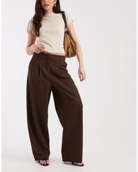 Pieces - Elegante Broek Met Halfhoge Taille En Wijde Ronde Pijpen - Lyst
