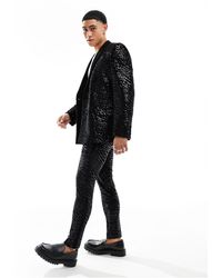 ASOS - Super Skinny Velvet Sequin Suit Trouser - Lyst