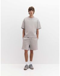 Pull&Bear - Bermuda molletonné en maille interlock - chiné - Lyst