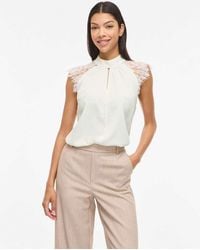 Vila - Short Sleeved Top - Lyst