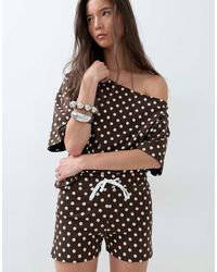 ASOS - Polka Dot Micro Shorts Co-ord - Lyst