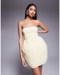 ASOS - 3d Textured Flower Mini Dress With Moulded Hip Detail - Lyst