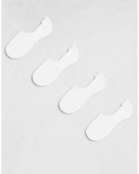 Pieces - 4 Pack Footsie Invisible Socks - Lyst