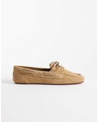 Mango - 100% Suede Leather Boat Shoe - Lyst
