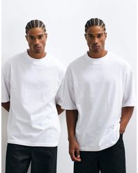 ASOS - Confezione Da 2 T-Shirt Oversize Basic Bianche - Lyst