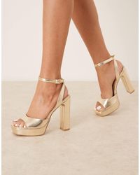 ASOS - Naples Platform Barely There Block Heeled Sandals - Lyst