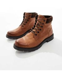 Jack & Jones - Lace Up Leather Boot - Lyst