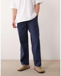 Jack & Jones - Loose Linen Mix Drawstring Trousers - Lyst