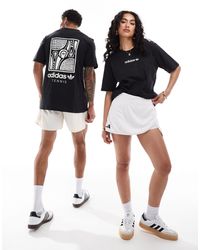 adidas Originals - Tennis - t-shirt unisex nera con grafica stampata sul retro - Lyst