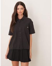 Dickies - Camisa Negra Extragrande A Rayas De Manga Corta Service De - Lyst
