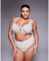 ASOS - Asos Design Curve Winter Crinkle Marina Del Rey Underwire High Apex Bikini Top With Hardware - Lyst