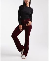 Pieces - Pantalon en velours côtelé - bordeaux - Lyst