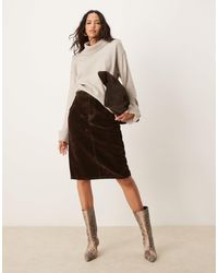 ASOS - – rock aus beflocktem denim mit ungewöhnlicher länge - Lyst