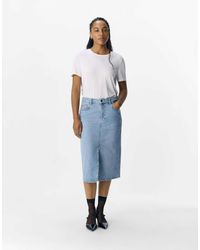 Object - – midirock aus mittelem denim - Lyst