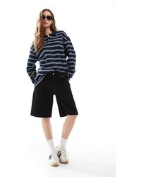 Dr. Denim - Pantalones Cortos Negros De Corte Holgado Alargado Y Talle Bajo Lea De - Lyst