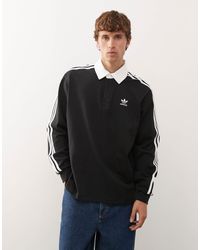 adidas Originals - Adicolor 3 Stripe Long Sleeve Polo - Lyst