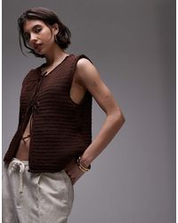 TOPSHOP - Gilet Allacciato Sul Davanti - Lyst