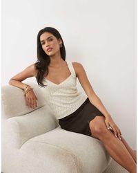 Mango - Roseta Knit Mini Skirt - Lyst