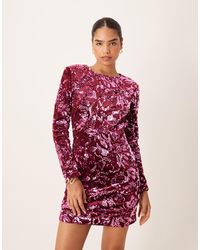 Y.A.S - Robe courte en velours à sequins - foncé - Lyst