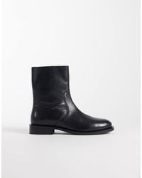 ASOS - Alma Real Leather Smart Flat Ankle Boots - Lyst