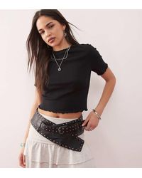 Collusion - Lettuce Edge Ribbed T-shirt - Lyst