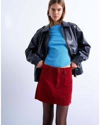 TOPSHOP - – mini-volantrock aus cord - Lyst