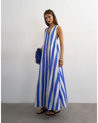 TOPSHOP - Halter Deep Hem Maxi Trapeze Dress - Lyst