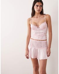 I.AM.GIA - Ashling Satin And Lace Mini Skirt - Lyst