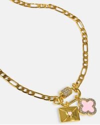 CERNUCCI - Iced Bar Pendant & Enamel Motif Necklace - Lyst