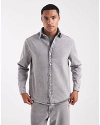 ASOS - Chemise d'ensemble en jean coupe classique à manches longues - clair délavé - Lyst
