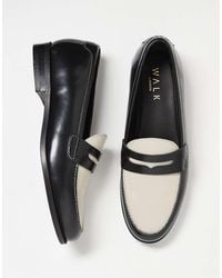Walk London - Mocasines Negros Y Blanco Hueso Con Ribete De Antifaz De Cuero Torbole De - Lyst