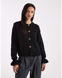 ASOS - Knitted Cardigan With Gold Buttons - Lyst