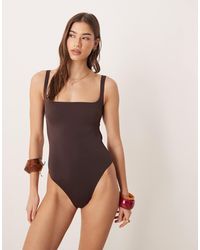 Free Society - Square Neck Swimsuit - Lyst