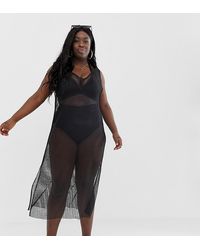 ASOS Asos Design Curve - Jersey Strand-coverup Van Visnet - Zwart