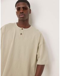 ASOS - T-Shirt Oversize A Maniche Corte Edera Con Spalle Scese E Collo Serafino - Lyst